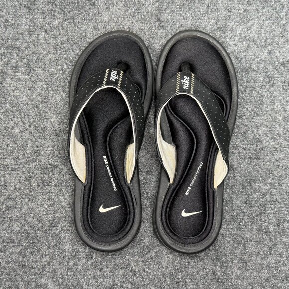 Nike Comfort Footbed Sandals Women's Size 7 Black Athletic Beach Thong Flip Flop - Picture 8 of 11